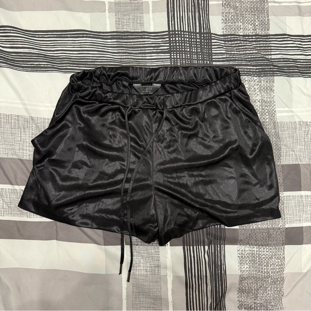 Guess Black Satin Athletic Shorts